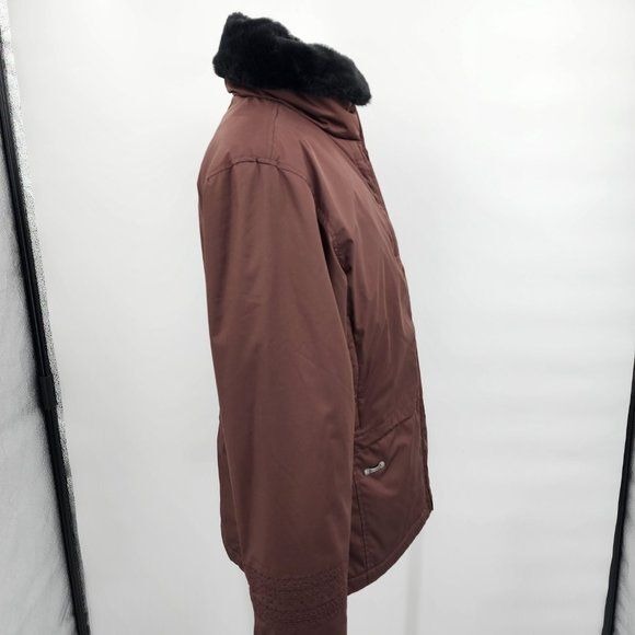 Spyder Womens Brown Insulated Ski Jacket with Faux Fur Collar Size 10 EUC - Picture 11 of 15